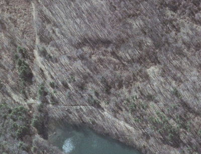 Photo of the dam to be removed on Browns Run in Pennsylvania.