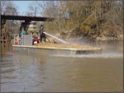 Simulated spawning habitat created in Phase II.