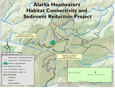 Site map for Alarka Headwaters project