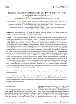 Seasonal streamflow extremes are key drivers of Brook Trout young-of-the-year abundance